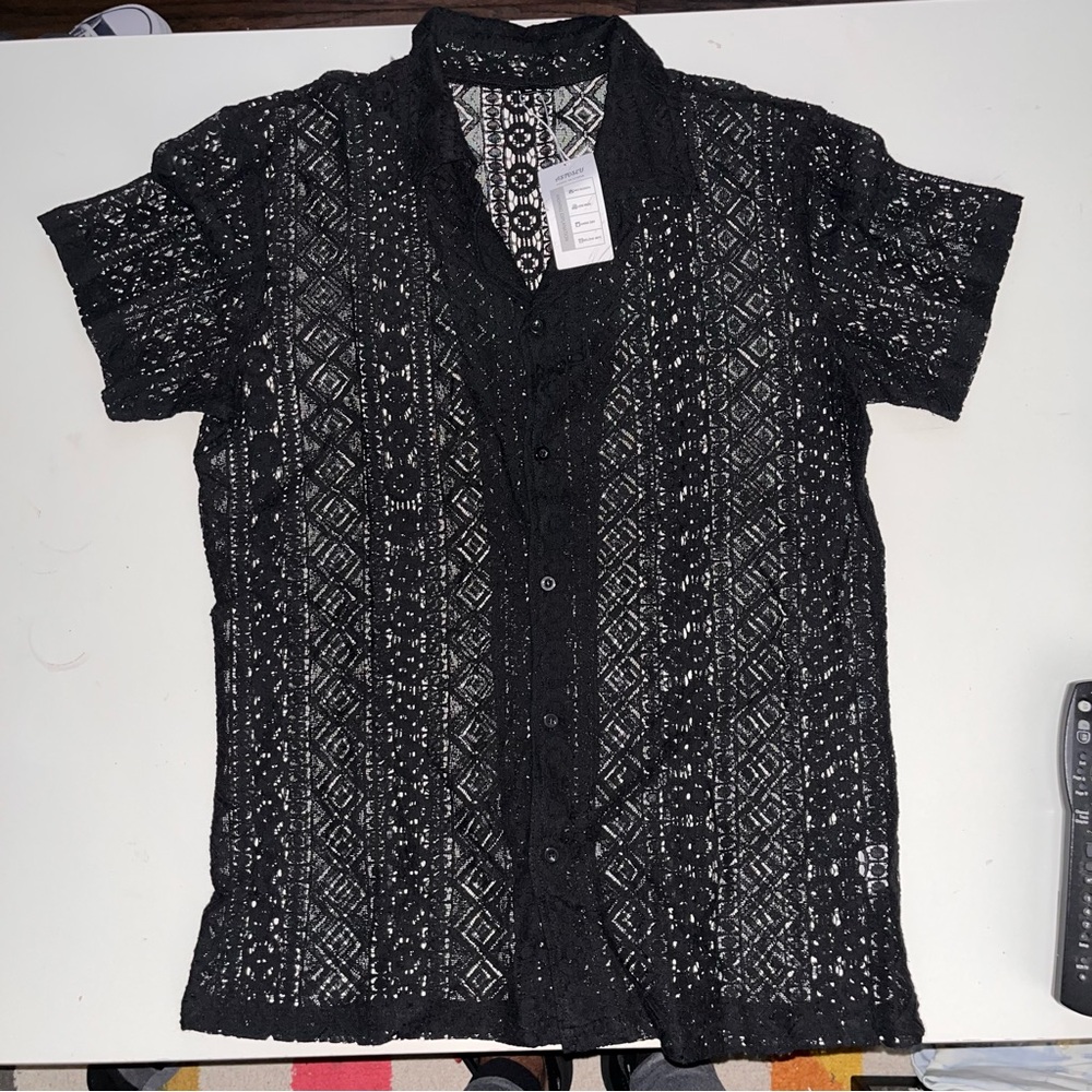 Black Lace Men's Shirt